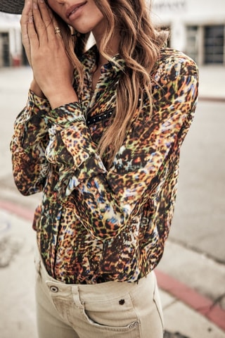 Chemisier Crizia Yelling - Jaune et marron