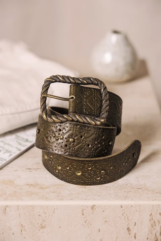 Ceinture en cuir - Vert