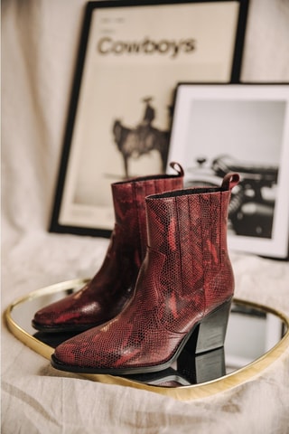 Bottines en cuir Teresa Phyton - Rouge