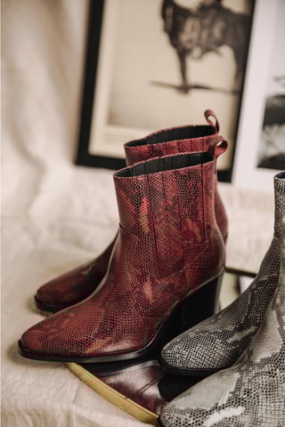 Bottines en cuir Teresa Phyton - Rouge