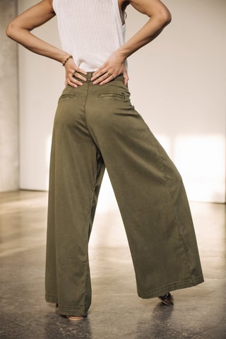 Pantalon wide legs - Vert