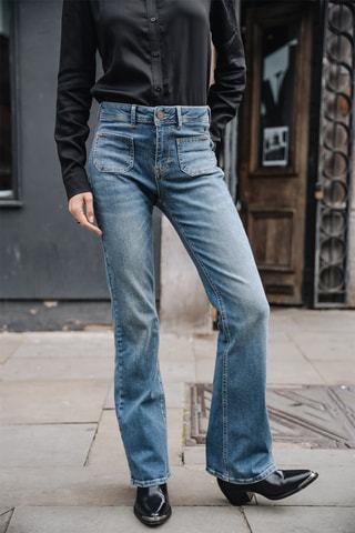 Jean flare taille haute Graciella S-SDM - Bleu