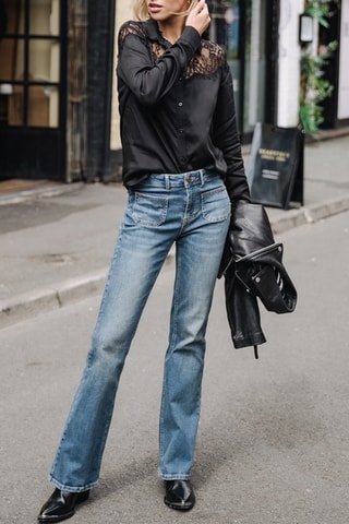 Jean flare taille haute Graciella S-SDM - Bleu