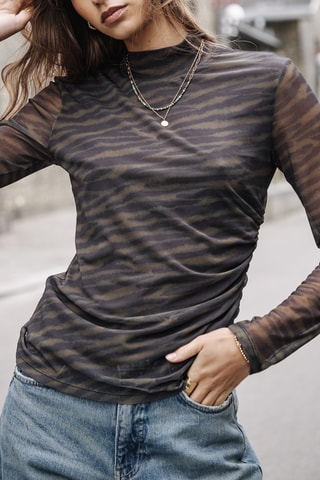 Top Thylane Blurry Zebra - Marron