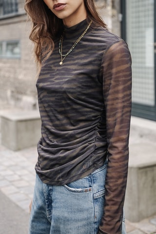 Top Thylane Blurry Zebra - Marron