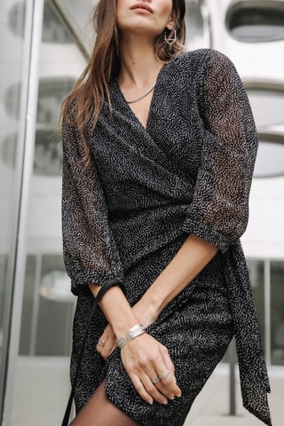 Robe Regate Plumetis - Noir