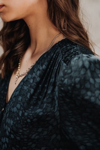 Robe courte Rimme Jacquard - Bleu