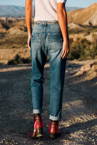 Jean boyfriend 7/8 Jannet - Bleu