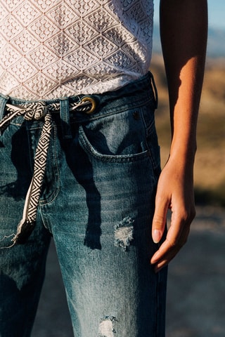 Jean boyfriend 7/8 Jannet - Bleu