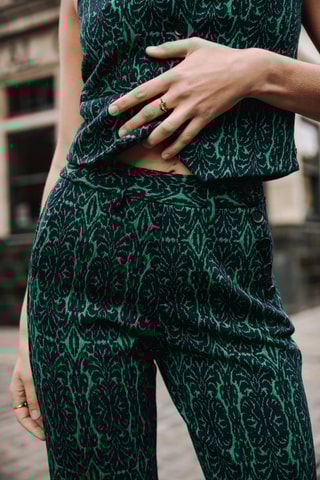 Pantalon Roma Baroca - Noir et vert