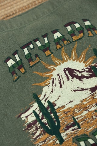 Sac porté épaule - Vert et beige