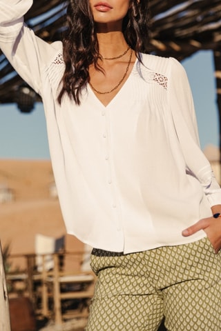 Blouse Tya Plain Color - Blanc