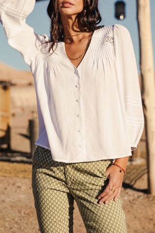 Blouse Tya Plain Color - Blanc