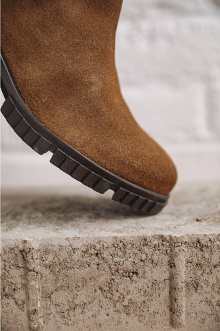 Bottines Chelsea en croûte de cuir nubuck Nielsa Suede - Marron