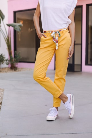 Pantalon slim 7/8 Claudia Felicita - Jaune