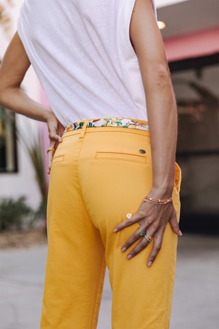 Pantalon slim 7/8 Claudia Felicita - Jaune