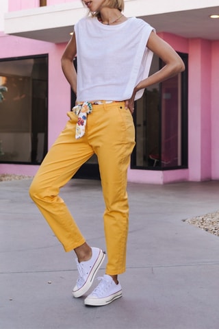 Pantalon slim 7/8 Claudia Felicita - Jaune
