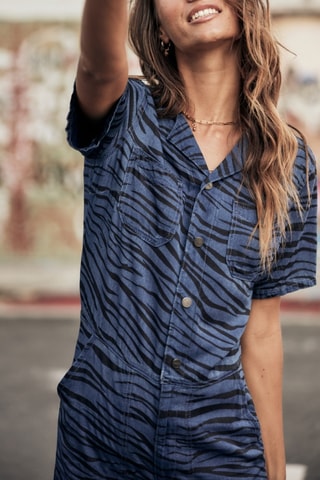 Combinaison 7/8 Tifany Zebrana - Bleu