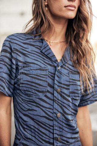 Combinaison 7/8 Tifany Zebrana - Bleu