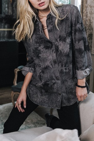 Chemisier tie and dye Charlise - Noir et gris
