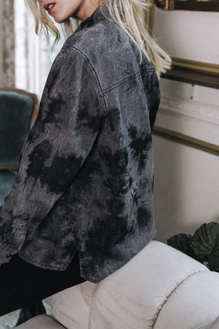 Chemisier tie and dye Charlise - Noir et gris