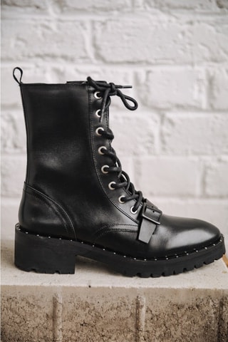 Bottines en cuir Leonora - Noir