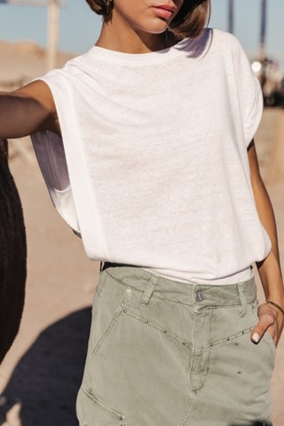 T-shirt Trenny Linen - Blanc