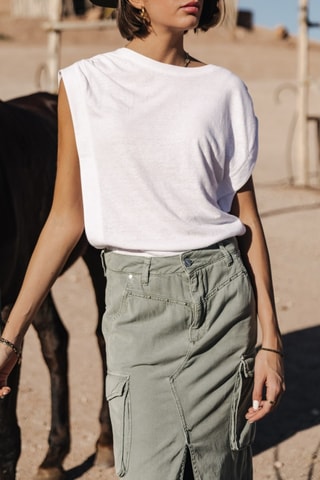 T-shirt Trenny Linen - Blanc