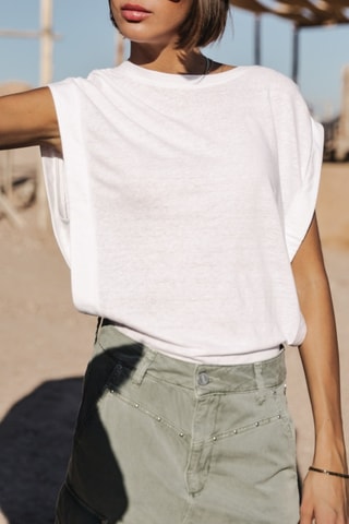 T-shirt Trenny Linen - Blanc