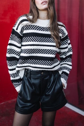 Pull en laine Paleo Chevron - Blanc