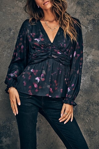 Top Braia Black Roses - Noir