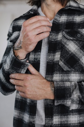 Surchemise Raven Donegal - Blanc et noir