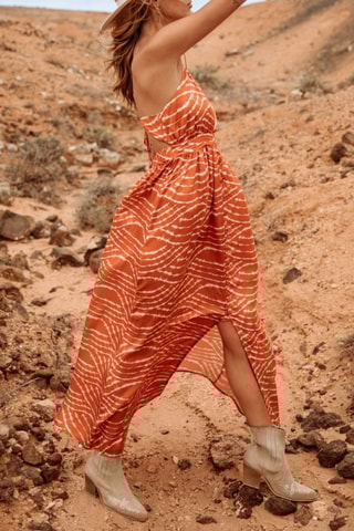 Robe Reyes Deserty - Blanc et orange