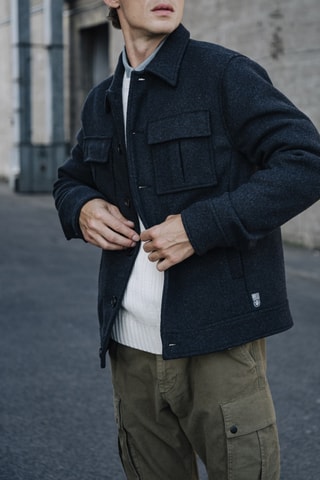 Veste en laine Izak Woolen - Gris