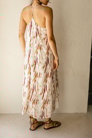 Robe longue - Rouge et blanc