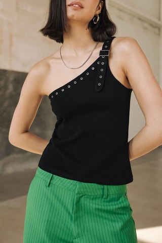 Top asymétrique - Noir