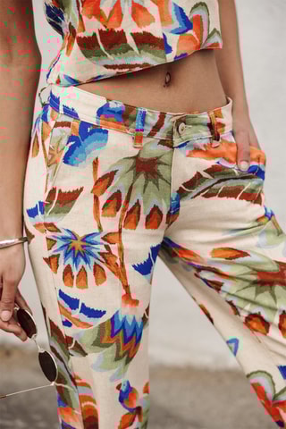 Pantalon - Beige et vert