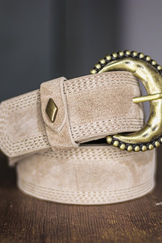 Ceinture en nubuck - Beige