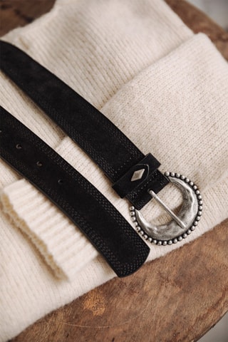 Ceinture en nubuck - Noir