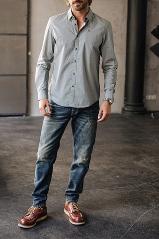 Chemise slim Yoris Pequino - Blanc et vert