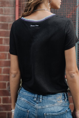 T-shirt en lin - Noir