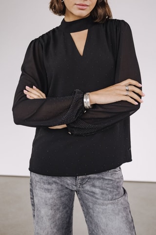 Blouse Bellany Strass - Noir