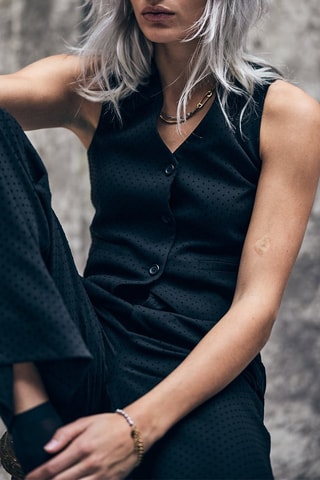 Gilet de costume Gladys Flocky Dots - Noir