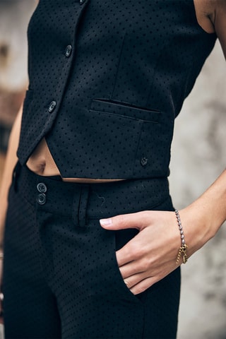 Gilet de costume Gladys Flocky Dots - Noir