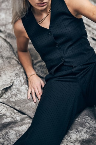 Gilet de costume Gladys Flocky Dots - Noir