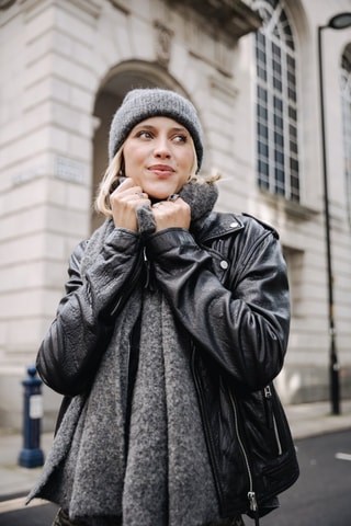 Echarpe en laine Doria Plain - Gris