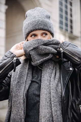 Echarpe en laine Doria Plain - Gris