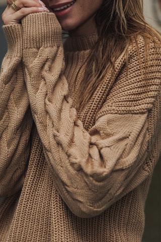 Pull en laine Plume - Marron