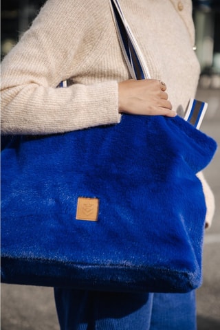 Sac porté épaule réversible Coletta - Beige et bleu