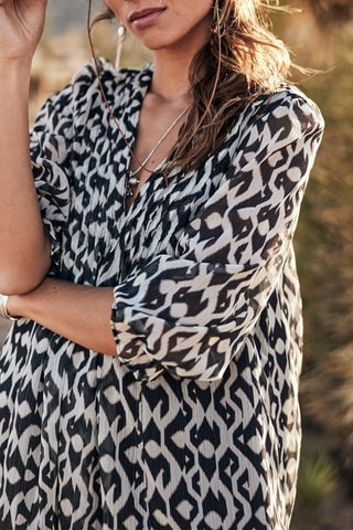 Robe trapèze Juna Sahara - Blanc et noir